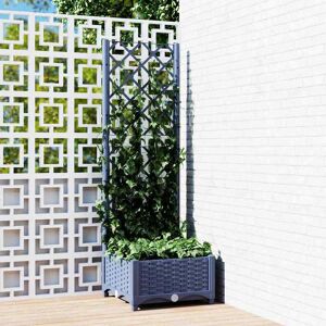 vidaXL Plantekasse med espalier blågrå 40x40x121,5 cm PP