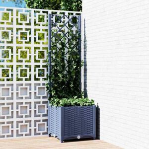 vidaXL Plantekasse med espalier blågrå 40x40x136 cm PP