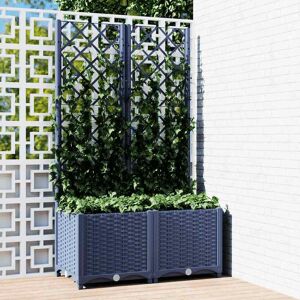 vidaXL Plantekasse med espalier blågrå 80x40x136 cm PP