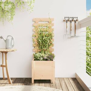 vidaXL Hageplantekasse med stativ 39x39,5x114 cm heltre furu