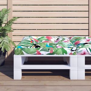 vidaXL Pallepute flerfarget 80x80x12 cm stoff