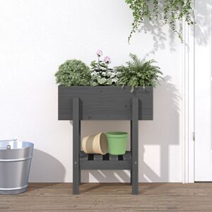 vidaXL Hageplantekasse grå 62x30x69 cm heltre furu