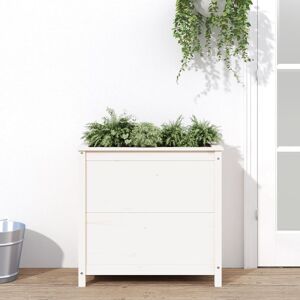 vidaXL Hageplantekasse hvit 82,5x40x78 cm heltre furu