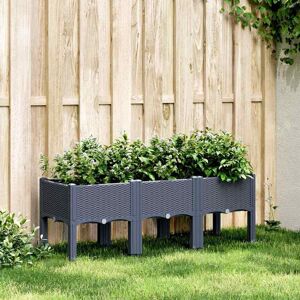 vidaXL Plantekasse med ben blågrå 120x40x42 cm PP