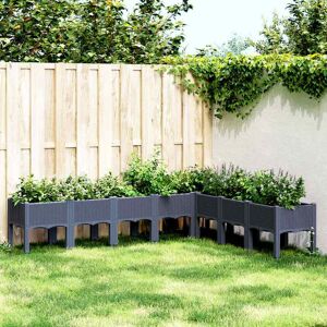 vidaXL Plantekasse med ben blågrå 200x160x42 cm PP