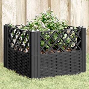 vidaXL Plantekasse med plugger svart 43,5x43,5x43,5 cm PP