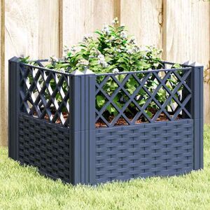 vidaXL Plantekasse med plugger blågrå 43,5x43,5x43,5 cm PP