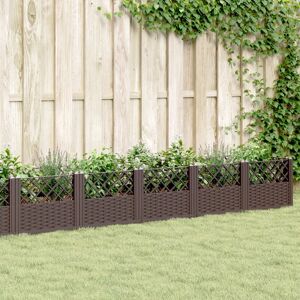 vidaXL Plantekasse med plugger brun 363,5x43,5x43,5 cm PP