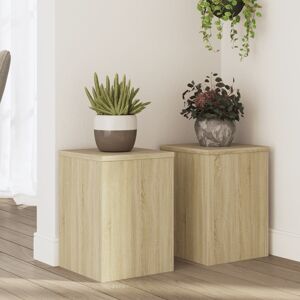 vidaXL Plantestativer 2 stk sonoma eik 25x25x35 cm konstruert tre