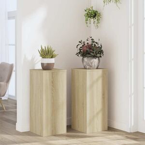 vidaXL Plantestativer 2 stk sonoma eik 30x30x70 cm konstruert tre