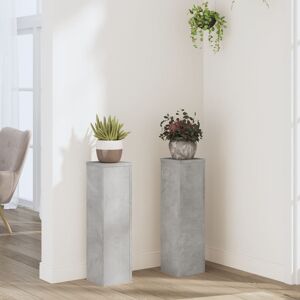 vidaXL Plantestativer 2 stk betonggrå 17x17x60 cm konstruert tre