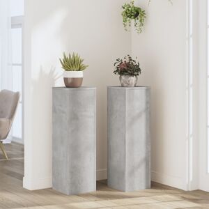 vidaXL Plantestativer 2 stk betonggrå 25x25x80 cm konstruert tre