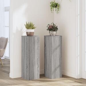 vidaXL Plantestativer 2 stk grå sonoma 25x25x80 cm konstruert tre