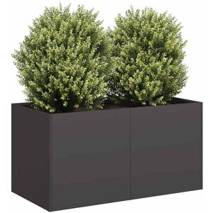 vidaXL Plantekasse svart 80x40x40 cm kaldvalset stål