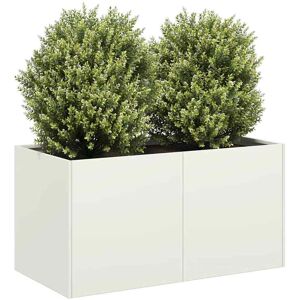 vidaXL Plantekasse hvit 80x40x40 cm kaldvalset stål