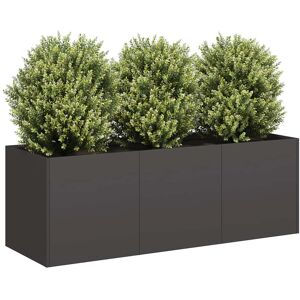 vidaXL Plantekasse svart 120x40x40 cm kaldvalset stål
