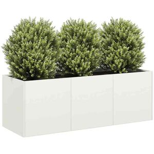 vidaXL Plantekasse hvit 120x40x40 cm kaldvalset stål