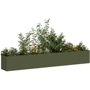 vidaXL Plantekasse olivengrønn 280x40x40 cm kaldvalset stål