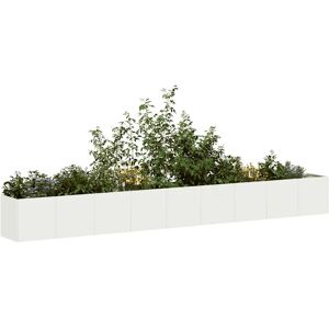 vidaXL Plantekasse hvit 360x40x40 cm kaldvalset stål