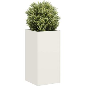 vidaXL Plantekasse hvit 40x40x80 cm kaldvalset stål