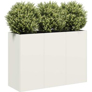 vidaXL Plantekasse hvit 120x40x80 cm kaldvalset stål
