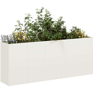 vidaXL Plantekasse hvit 200x40x80 cm kaldvalset stål