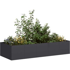vidaXL Plantekasse svart 200x80x40 cm stål