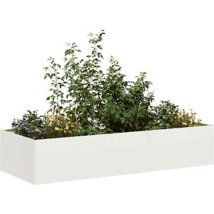 vidaXL Plantekasse hvit 200x80x40 cm stål