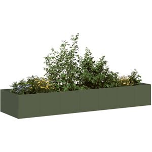 vidaXL Plantekasse olivengrønn 280x80x40 cm stål