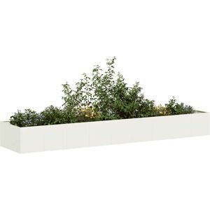 vidaXL Plantekasse hvit 360x80x40 cm stål