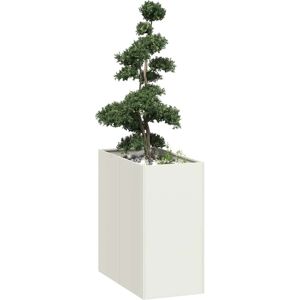 vidaXL Plantekasse hvit 40x80x80 cm stål