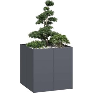 vidaXL Plantekasse antrasitt 80x80x80 cm stål