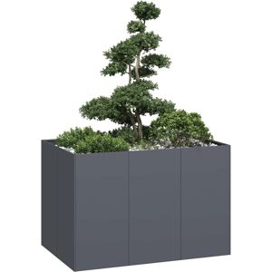 vidaXL Plantekasse antrasitt 120x80x80 cm stål
