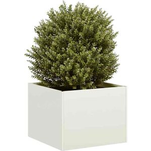 vidaXL Plantekasse hvit 40x40x30 cm stål