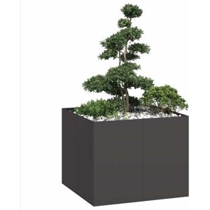 vidaXL Plantekasse svart 100x100x80 cm stål