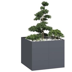 vidaXL Plantekasse antrasitt 100x100x80 cm stål