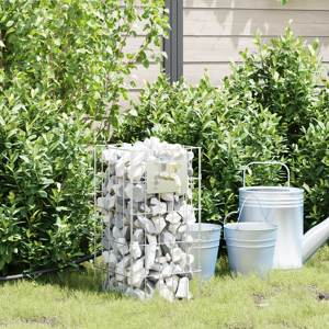 vidaXL Gabion Søyle med Vannkran 50x25x25 cm 304 Rustfritt Stål