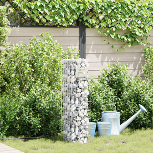 vidaXL Gabion Kolonne med Vannkran 100x25x25 cm 304 Rustfritt Stål