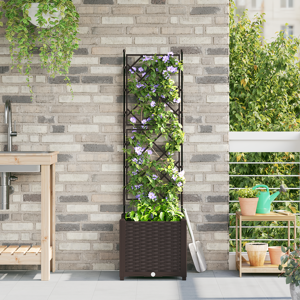 vidaXL Hagepotte med Trellis Brun 40x40x143 cm