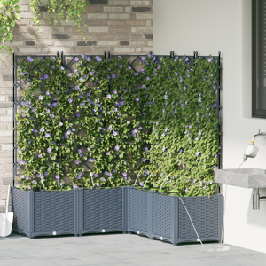 vidaXL Hageplanter med vanning system 5 stk Lysegrå