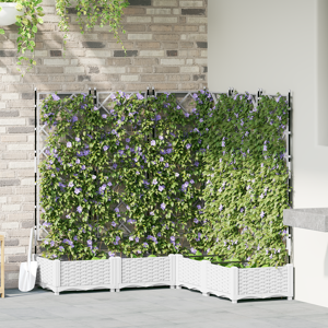 vidaXL Hagekrukke med Trellis 5 stk Hvit 120x120x125,5 cm