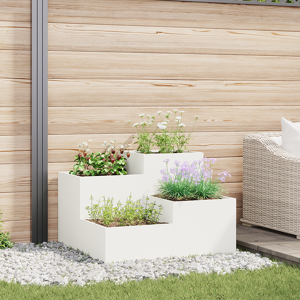 vidaXL Hageplantekasse 80x80x60 cm Hvit Stål