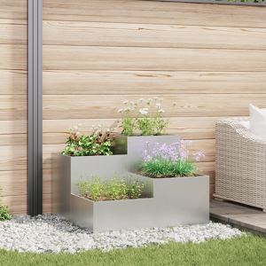 vidaXL Hagekasse 80x80x60 cm Galvanisert Stål