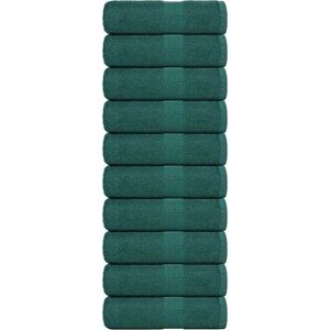 vidaXL Såpehåndklær 10 stk grønn 30x30 cm 360 g/m2 100 % bomull