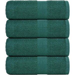 vidaXL Gjestehåndklær 4 stk grønn 30x50 cm 360 g/m2 100 % bomull