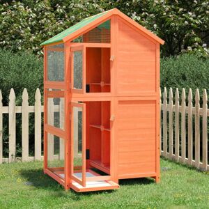 vidaXL Fuglehus brun 97x81x152 cm heltre furu