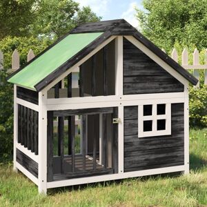vidaXL Hundekennel grå 96x60,5x87 cm heltre furu