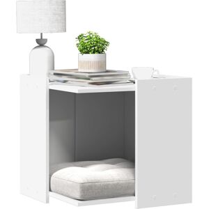vidaXL Skap til kattetoalett hvit 53x53x51 cm konstruert tre