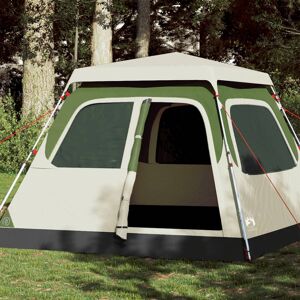 vidaXL Kuppeltelt for camping 4 personer grønn hurtigutløser