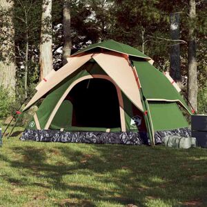 vidaXL Kuppeltelt for camping 5 personer grønn hurtigutløser